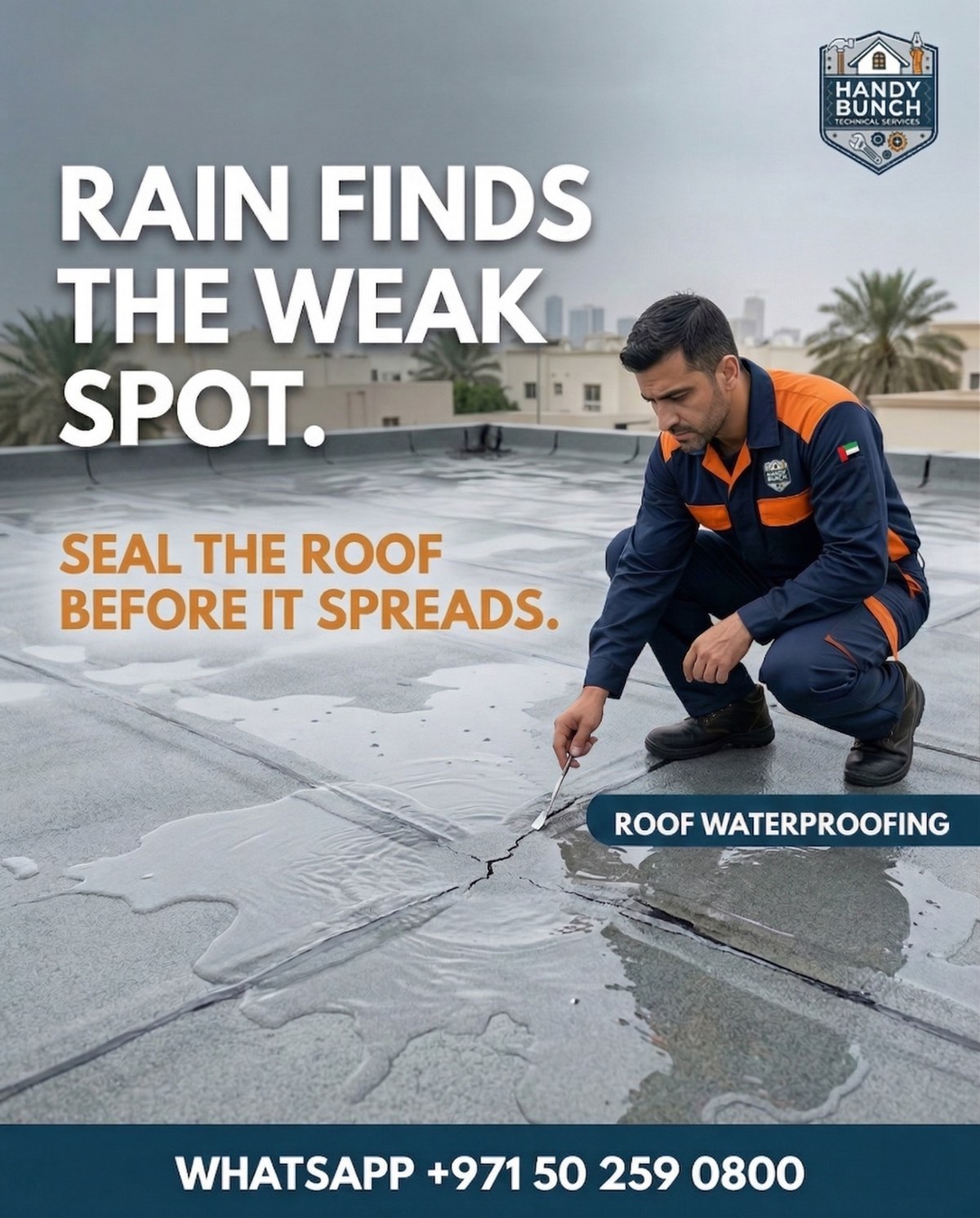 Handy Bunch roof waterproofing poster